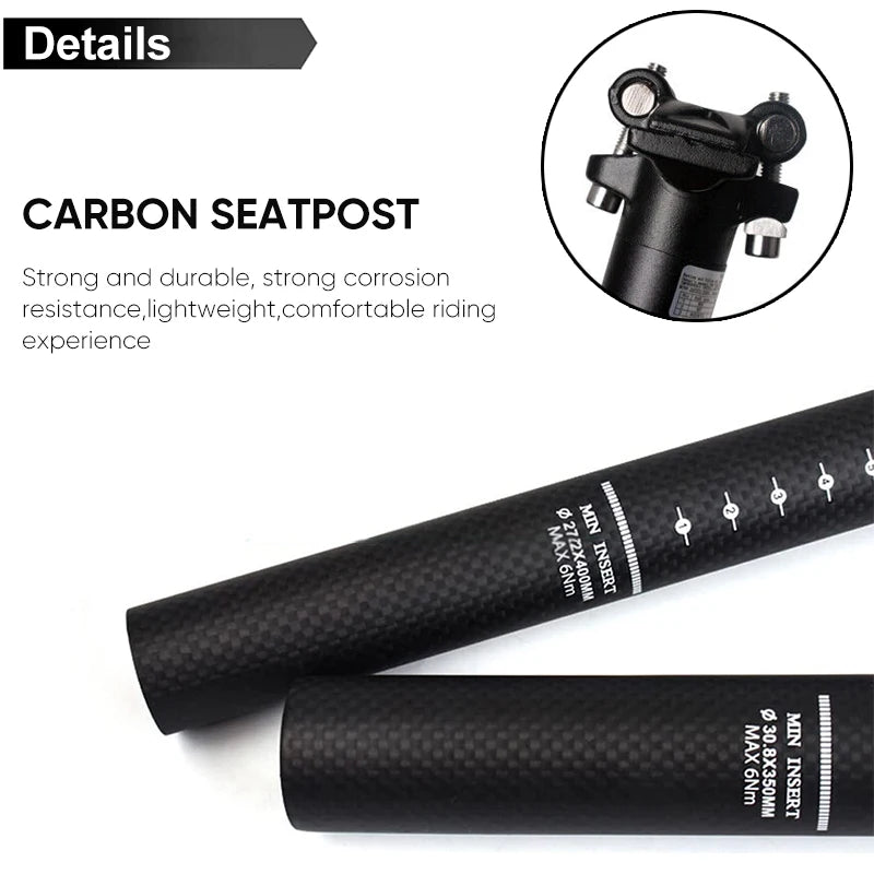 BUCKLOS Seatpost Carbon Seat Post 27 2 MTB Road Bike Carbon Canote 27 2 31 6 Bicycle Seat Post Saddle Tube for Brompton MTB Bike