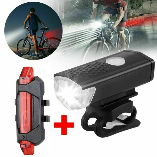 MTB Bike Front Lights USB LED Rechargeable Waterproof Mountain Bike Headlight Bicycle Safety Warning Light Cycling Accessories