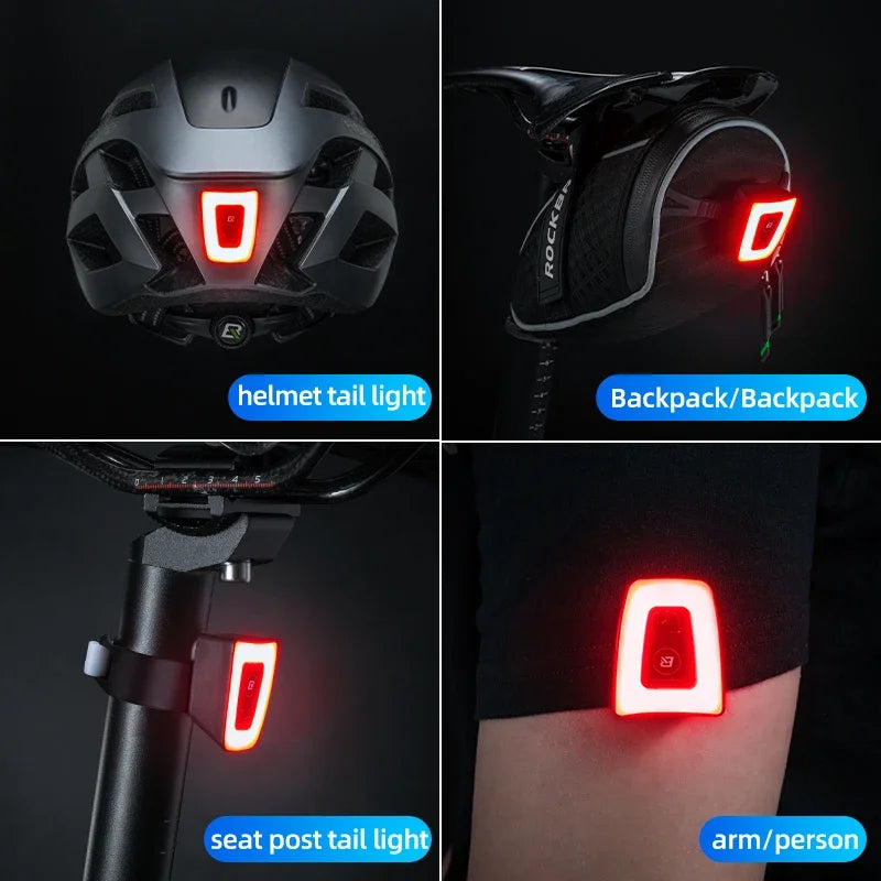 ROCKBROS Bike Light IPX6 Waterproof Taillight Bicycle LED USB Rechargeable Safety Night Riding Sports Bike Rear Light Bike Light