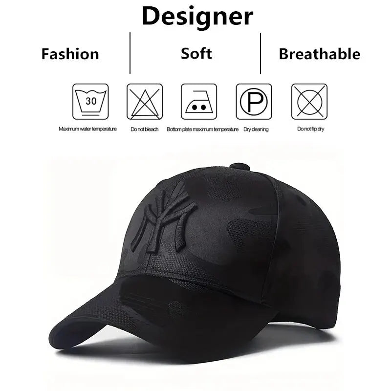 Unisex Letter Embroidery Camouflage Baseball Caps Spring and Autumn Outdoor Adjustable Casual Hats Sunscreen Hat